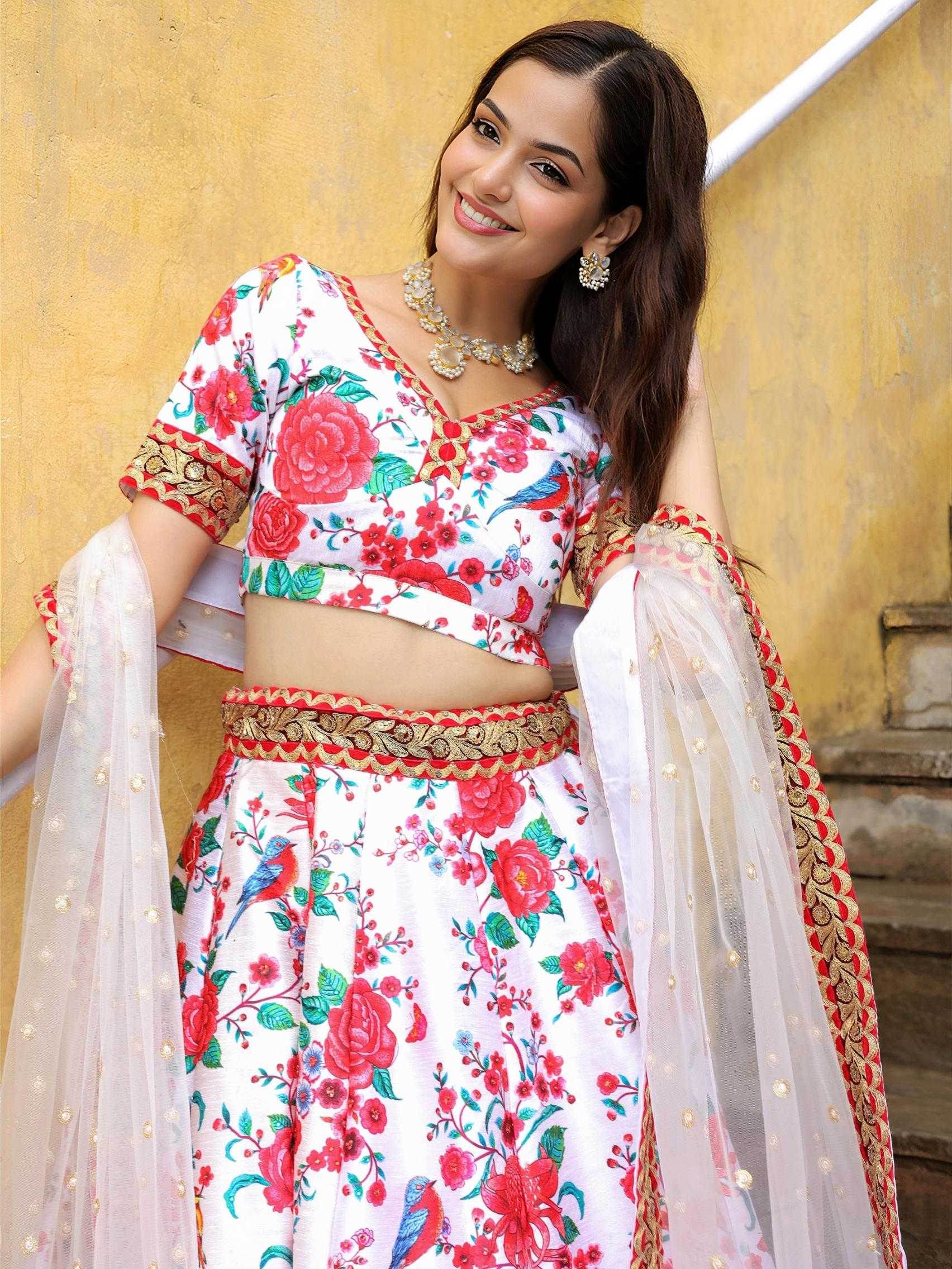 Art Silk Designer Embroidered Lehenga - MYLUXURY LANE ENTERPRISE